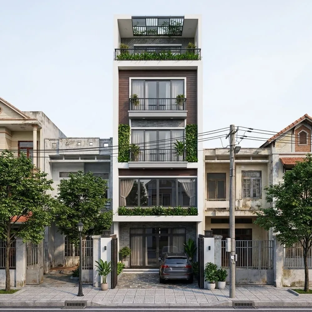 Nhà phố 5 tầng kết hợp cho thuê — Sơn Trà